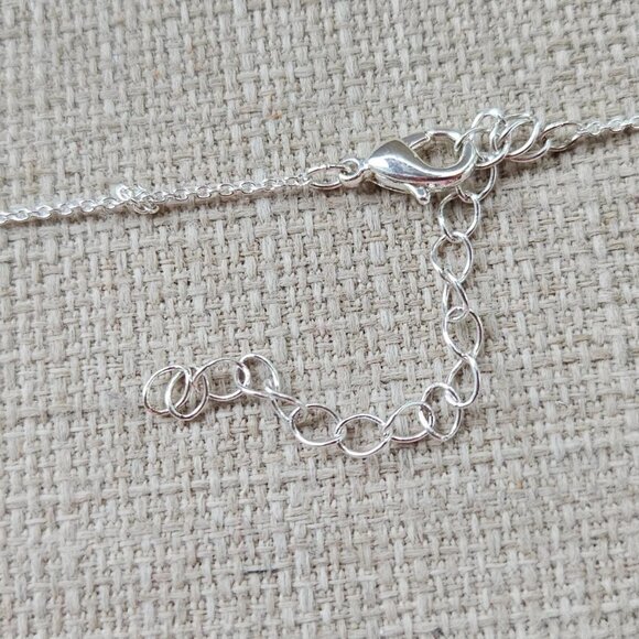 Fashion Necklace Silver Tone Pink Crystal Pendant Fashion Jewelry - Picture 4 of 13